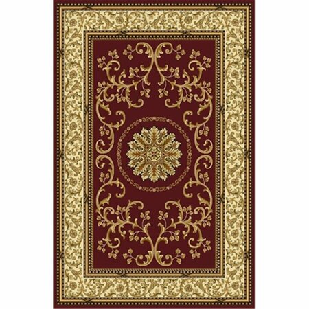 AURIC Noble Rectangular Burgundy Traditional Italy Area Rug, 5 ft. 5 in. W x 8 ft. 3 in. H AU2643561